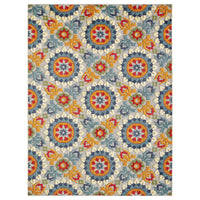 2? x 4? Orange Floral Lattice Indoor Outdoor Area Rug