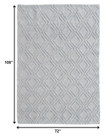 6? x 9? Gray Diamond Lattice Modern Area Rug