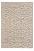 9? x 13? Tan Gray Diamond Lattice Modern Area Rug