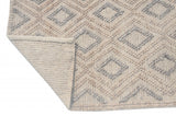 9? x 13? Tan Gray Diamond Lattice Modern Area Rug