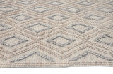 9? x 13? Tan Gray Diamond Lattice Modern Area Rug