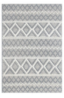 9? x 13? Gray Ivory Diamonds Boho Chic Area Rug