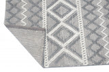 9? x 13? Gray Ivory Diamonds Boho Chic Area Rug