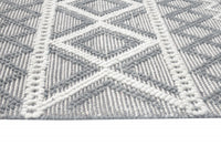 9? x 13? Gray Ivory Diamonds Boho Chic Area Rug