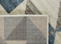 5? x 8? Blue Beige Nested Diamonds Modern Area Rug