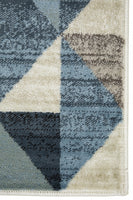 5? x 8? Blue Beige Nested Diamonds Modern Area Rug