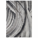 8? x 11? Gray Ivory Abstract Strokes Modern Area Rug