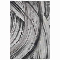 10? x 13? Gray Ivory Abstract Strokes Modern Area Rug