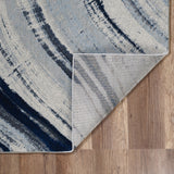 3? x 5? Navy Ivory Abstract Strokes Modern Area Rug
