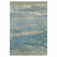 5? x 8? Blue Sage Impressionistic Ocean Area Rug