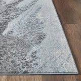 3? x 5? Blue Gray Abstract Mist Modern Area Rug