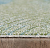 8? x 11? Blue Beige Abstract Waves Modern Area Rug