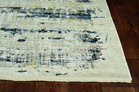 5? x 8? Blue White Distressed Traditional Area Rug
