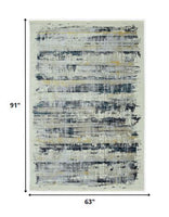 5? x 8? Blue White Distressed Traditional Area Rug