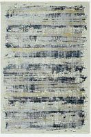 9? x 13? Blue White Distressed Traditional Area Rug