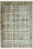 4? x 6? Ivory Khaki Distressed Plaid Area Rug