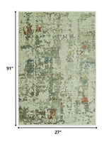 2? x 8? Sage Ivory Weathered Vintage Runner Rug