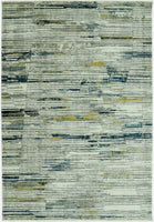 5? x 8? Blue Ivory Abstract Striped Area Rug