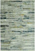 9? x 13? Blue Ivory Abstract Striped Area Rug