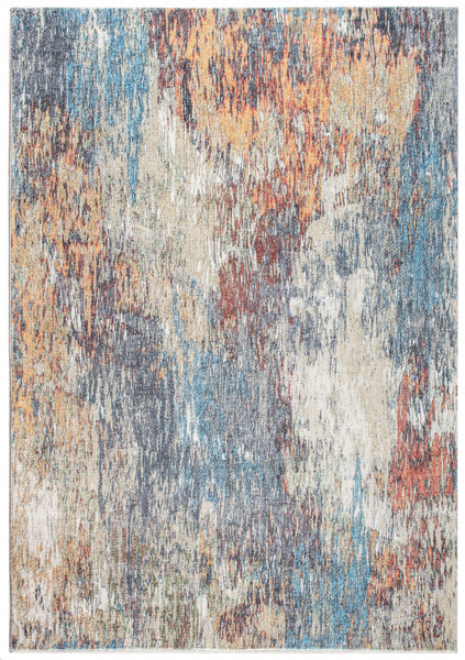 5? x 8? Blue Red Abstract Painting Modern Area Rug