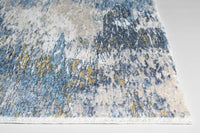 5? x 8? Blue Gold Abstract Painting Modern Area Rug