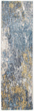 5? x 8? Blue Gold Abstract Painting Modern Area Rug