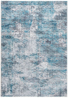 5? x 8? Blue Gray Abstract Cuboid Modern Area Rug