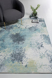 8? x 10? Blue Yellow Abstract Sky Area Rug