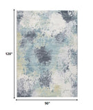 8? x 10? Blue Yellow Abstract Sky Area Rug