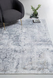 2? x 7? Gray Distressed Marble Runner Rug