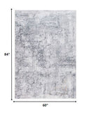 5? x 8? Gray Distressed Marble Area Rug
