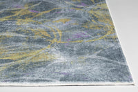 5? x 8? Gray Gold Abstract Rings Area Rug