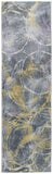 6? x 9? Gray Gold Abstract Rings Area Rug