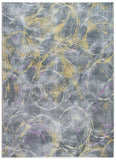 8? x 10? Gray Gold Abstract Rings Area Rug