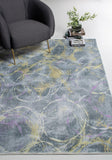 8? x 10? Gray Gold Abstract Rings Area Rug