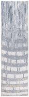 2? x 7? Gray Distressed Steps Abstract Runner Rug