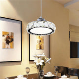 Silver Modern Faux Crystal Compact Ring LED Pendant Lamp