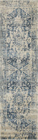 2? x 8? Beige Blue Distressed Medallion Runner Rug