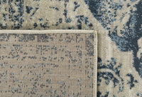 2? x 8? Beige Blue Distressed Medallion Runner Rug