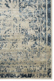 2? x 8? Beige Blue Distressed Medallion Runner Rug