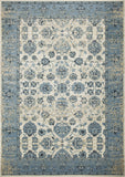 2? x 8? Blue Ivory Distressed Oriental Runner Rug