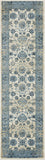 2? x 8? Blue Ivory Distressed Oriental Runner Rug