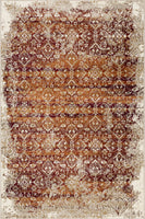 5' x 8' Rust Ivory Distressed Diamonds Area Rug