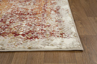 5' x 8' Rust Ivory Distressed Diamonds Area Rug