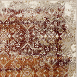 5' x 8' Rust Ivory Distressed Diamonds Area Rug