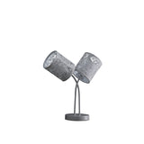 17? Blue Laser Cut Floral Metal Two Light Table Lamp