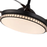 Stylish Black Chandelier With Retractable Blades