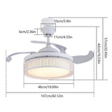 Classy White Ceiling LED Lamp And Fan