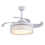 Classy White Ceiling LED Lamp And Fan