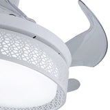 Classy White Ceiling LED Lamp And Fan